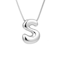 Collana con iniziale Todaioua in argento - Ciondolo personalizzato per lei, collana personalizzabile per la mamma, gioiello in lega galvanizzata,