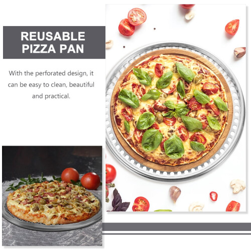 Forma de pizza perfurada de alumínio Qnmwood de 14 polegadas com furos 1