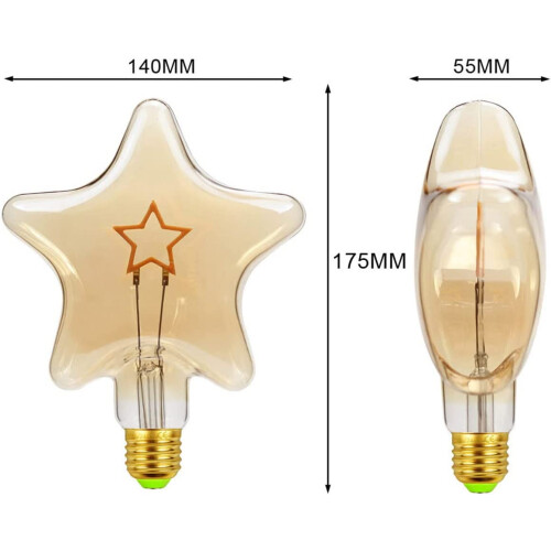 Λαμπτήρας LINLIN LED Edison, Vintage λάμπα, λαμπτήρες 4W E27LED, Λαμπτήρας LED με πυράκτωση, 2