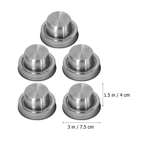 Καπάκια αναδευτήρα βάζων Mason Mizh5Pcs, καπάκια αναδευτήρα βάζων Mason από ανοξείδωτο 2