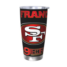 Thermos in acciaio inox da 590 ml (20 oz) con coperchio e cannuccia della squadra di football SF49ers - Compatibile con i portabicchieri per auto,