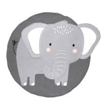 Rond katoenen kinderkleed met dierenmotief voor de kinderkamer, 33,5 inch (85 x 2 cm), olifant