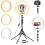 Ring Light de 13 polegadas com suporte de chão (kit Ring Light com altura total de 70,6 polegadas), luz circular de LED com suporte para celular, 1
