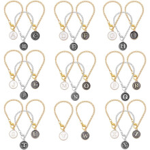 Conjunto de 3 pingentes com as letras de A a Z para copos, compatíveis com correntes para crachás de identificação e decoração de pingentes com