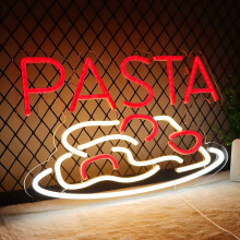 Letreiro de néon "Massa" para decoração de parede, luz de néon LED para quarto, restaurante, presente perfeito - Adaptador 5V, 40,6 x 26,9 cm,
