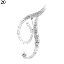 Yesbay1 stuk strass Engelse letters AZ alfabet broche speld ornament - zilver