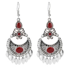 Pendientes colgantes geométricos de imitación de piedras preciosas de estilo bohemio para mujer, ideales para banquetes.