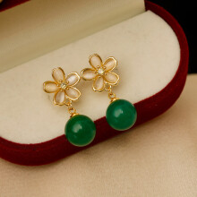 Pendientes de ágata para mujer, modernos, de lujo ligero, con flores de ópalo y plata 925.