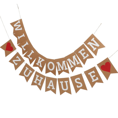 Banner de boas-vindas com letras alemãs, estilo rústico. 2