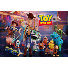 Banner de Feliz Aniversário 7x5FT Toy Story Nuvens Vinil Painel de Fundo para Festa de Aniversário de Menino de 2 Anos, Decoração de Parede para