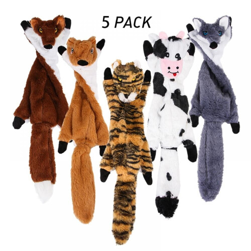 Prettyui5Pack Brinquedos para Cães Mastigáveis com Apito, Sem Enchimento, Resistentes