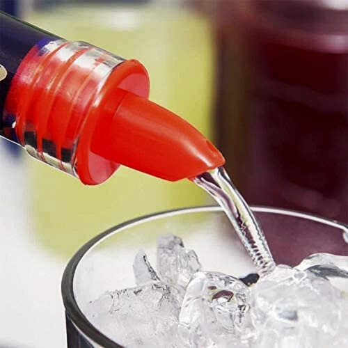 Soro Essentials - 12 κόκκινα πλαστικά στόμια ελεύθερης ροής για ποτά, στεγανά, χωρίς 1