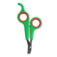 Katte-negleklipper, barberknivkompatibel med skarp, vinklet trimmer, skridsikkert håndtag, letvægts til katte og små hunde, grøn og rød, 9,9 x