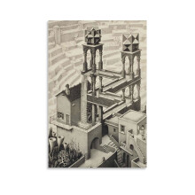 MC Escher Abstrakt konsttryck, svartvit poster, 60x90 cm, canvastavla, heminredning, present