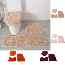 Set de covoare de baie luxoase, 3 piese, covorașe de baie antiderapante, covor moale și absorbant din microfibră, covoraș de podea gros și pufos
