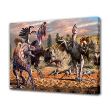 L'évolution des dinosaures - Affiche sur toile - Décoration de chambre, paysage sportif, décoration de bureau, cadeau, style encadré, 30 x 45 cm