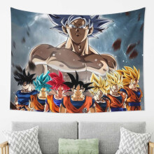 Dekorativní tapiserie s potiskem Dragon Ball do obývacího pokoje nebo ložnice, dekorativní nástěnná tapiserie do ložnice 80x60 palců