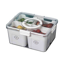 Organizador de geladeira Zeceouar com tampas - Caixas empilháveis, recipientes removíveis para armazenar alimentos, frutas e verduras - Compatível