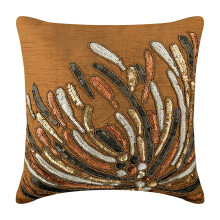 Față de pernă cu paiete multicolore aurii 20x20inch, husă de mătase pătrată modernă cu motive florale, față de pernă decorativă 50x50cm