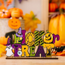 Atmosfera di Halloween HKUKY Decorazioni in legno per Halloween Scena di festa di Halloween Decorazione da scrivania
