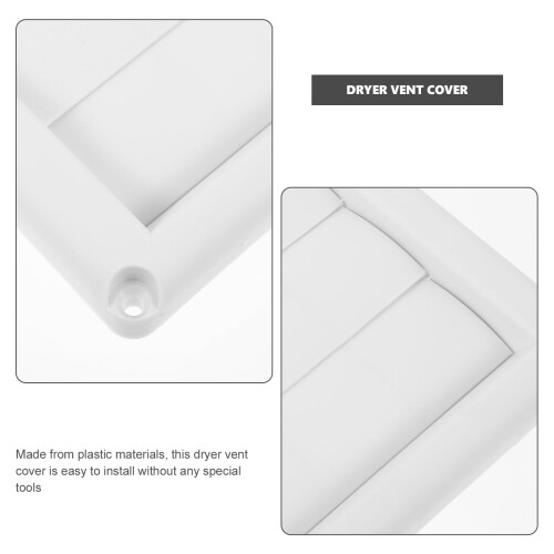 Tampa de ventilação para secadora com venezianas de 4 polegadas, design elegante e moderno, saída de ar externa estilo veneziana, plástico branco. 1