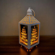 Lanterna de Natal, suporte para vela em ferro forjado, compatível com luzes LED, para casa, shopping e decoração de festas.