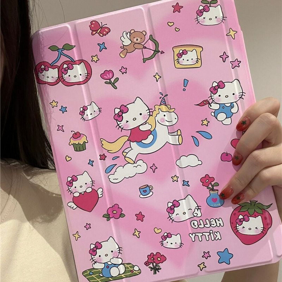 Graffiti Illustration Hello Kitty Kt For Compatible With Ipad Protective Cover Pro11 Inch Air5 Shell Mini6 Tablet 10Th Generation Anti-Bending 9048212707530