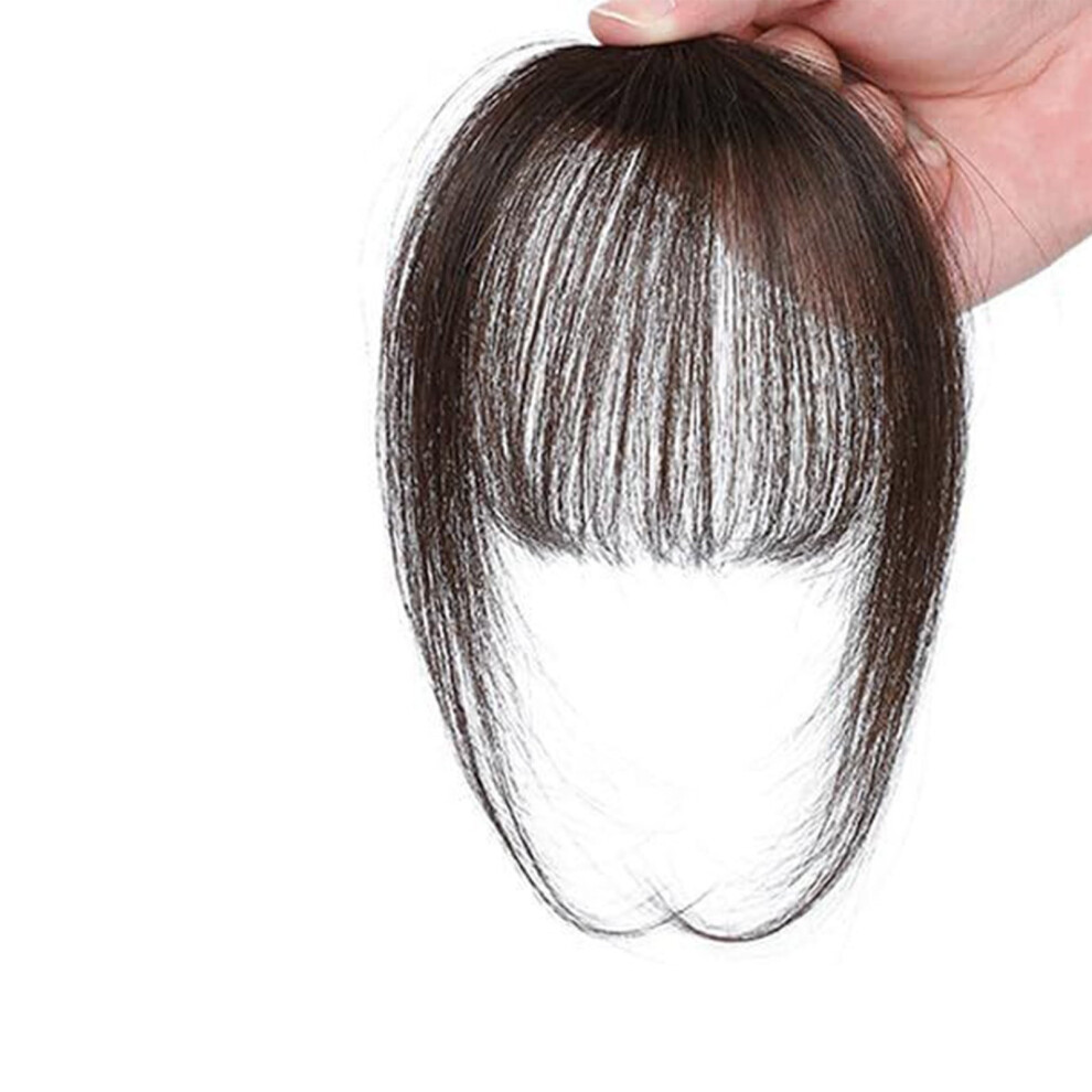 Unisex Yatlte Clip-In Bangs Human Hair Wispy Extensions For Women Faux Fringe Temples Hairpieces Daily Wear