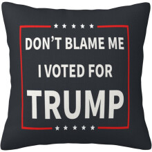 AEFER Skyll inte på mig, jag röstade på Trump, kuddfodral, dubbelsidiga kuddfodral, lantlig heminredning för soffa, säng, soffa