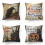 Phantoscope 18" x 18" Crow Halloween Polyester Decorative Pillow Cover , ( 4 Count) 1