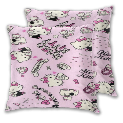 Capas de almofada Hello Kitty, pacote com 2 unidades, 40x40 cm (16"x16") 1