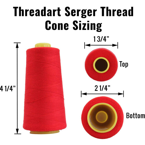 Πολυεστερικό νήμα Serger από Threadart - 2750 γιάρδες 40/2 - Κίτρινο - Διαθέσιμα πάνω από 50 1