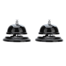 DEWIN2 Rufglocke, Serviceglocke mit klarem Klang, klassisches Design, rutschfester Boden, für Hotel, Restaurant, Zuhause (Schwarz)