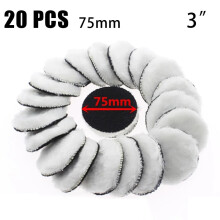 Mosiee 20 pièces 3 pouces Tampons de polissage en laine pour cire et lustrage, ponçage, plaque de polissage pour voiture