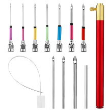 13-teiliges Punch-Needle-Set, verstellbares Punch-Needle-Werkzeug, Sticknadeln-Set, Nähkunstnadeln, für Erwachsene, Anfänger, Stickgarn