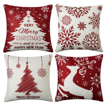 Capas de Almofada Natalinas, Decorações de Natal, Conjunto de 4 Capas de Almofada Decorativas com Tema de Natal, conforme mostrado na imagem.