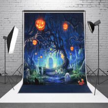 Jacenvly Nová dekorace pokoje Halloween Lucerna Párty téma Fotografické pozadí Látkové studiové foto Halloweenské dekorace Podzimní