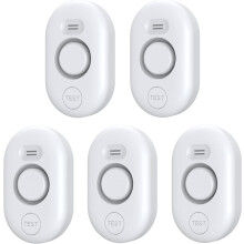 5-pakning vannlekkasjedetektorer med 100 dB alarm, kompatibel med hjemmerør/avløp/vask/kran, for kjeller/bad/kjøkken/oversvømmelse