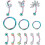 Jstyle12pcs16G Κοσμήματα Piercing Rook, Δαχτυλίδια φρυδιών από ανοξείδωτο ατσάλι με καμπύλη 1