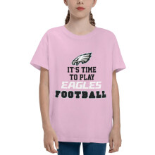 Camiseta de manga corta con cuello redondo para niños y niñas adolescentes de los Eagles, con logo del equipo de fútbol americano o béisbol.