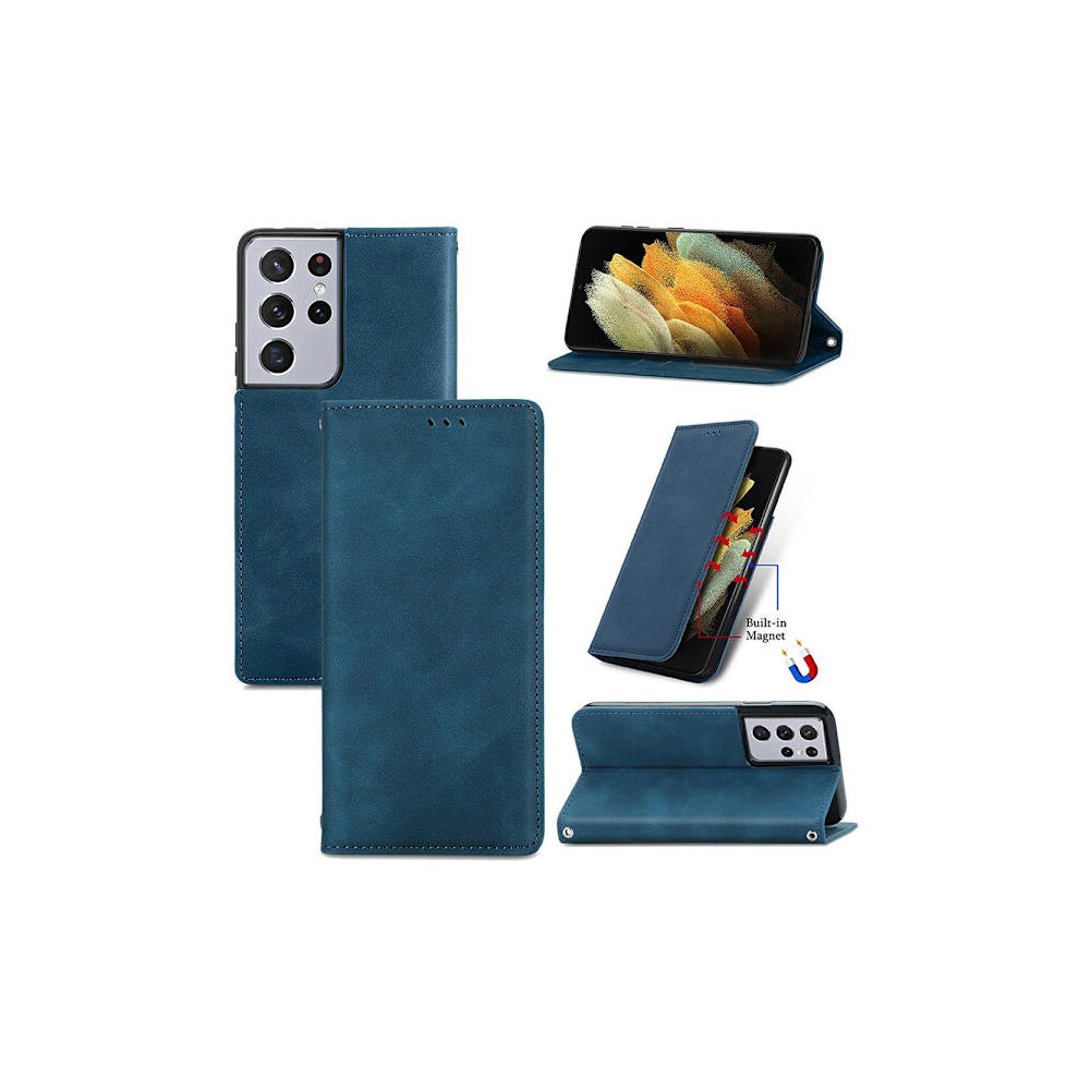 Compatible With Samsung Galaxy S21 Ultra - Wallet Case Dark Blue 9048212752608