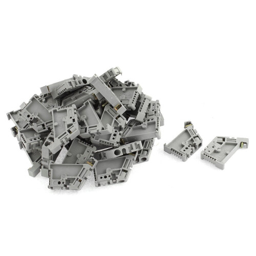 50 clips de fixation pour bornier sur rail DIN 35 mm
