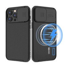 Carcasă magnetică din silicon cu protecție glisantă pentru obiectivul camerei pentru iPhone 16 15Pro Max Plus, compatibilă cu încărcarea