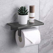 Toiletpapirhåndklædehylde Ingen hulning Badeværelsesopbevaring Mobiltelefonhylde Plads Aluminium Badeværelsespapirrullehylde Opbevaring