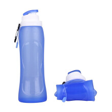 Mizh 500 ml opvouwbare siliconen waterfles/waterkoker voor reizen / kamperen / wandelen / sporten (lichtblauw)