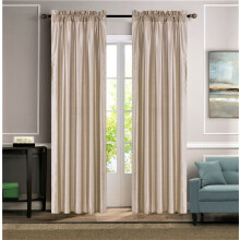 SAMIMPORT-2011 Taupe Rod Pocket Semi-Sheer Curtains, 55" x 55" (2 Panels)