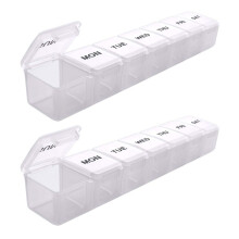 Hesroicy Visible Pill Case - Vedenpitävä, pölytiivis, uudelleenkäytettävä, seitsemän päivän pilleriannostelija