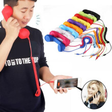 Retro vintage telefoontoestel met snoer - Klassieke POP-stijl, compatibel met iPhone, iPad, iPod, Android en vaste lijn.