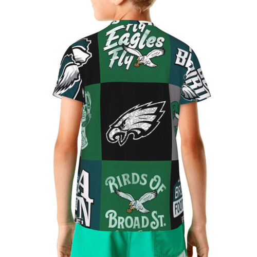 Μπλούζα με κοντό μανίκι Eagles για αγόρια και κορίτσια με λογότυπο αθλητικής ομάδας 1