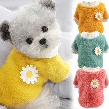 Maglione per animali domestici con motivo girasole, super carino, per cuccioli di cane e gatto, morbido, comodo e caldo, ideale per la primavera e